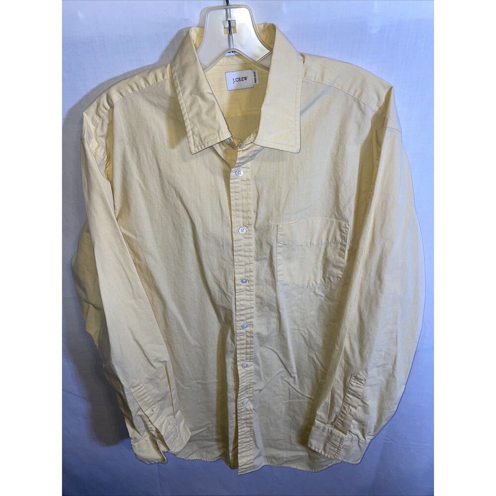 J. Crew Dress Shirt Men’s Size Small 15.5 Yellow Long Sleeve Button Up Spread